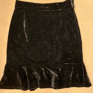 Velvet flounce hem skirt